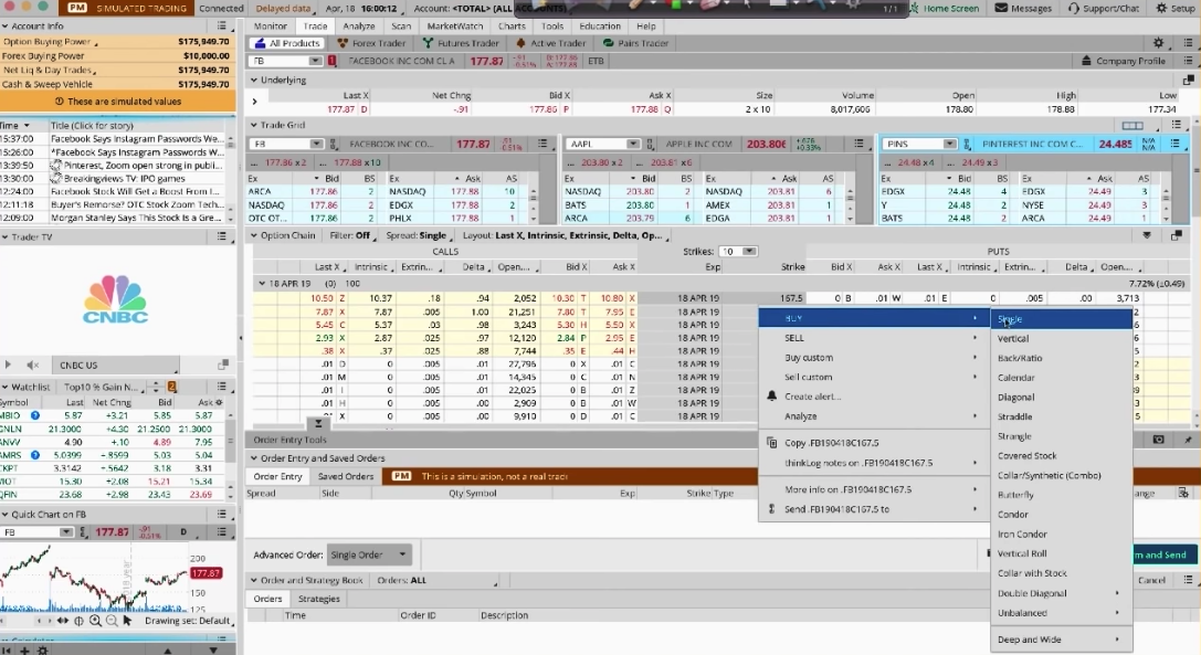 how to use the practice trading account inside of TD Ameritrade thinkorswim practice trading paper trading tutorial