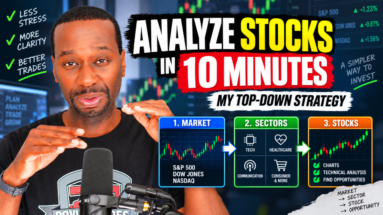 Jason Brown explaining how to analyze a stock using a 10-minute top-down approach