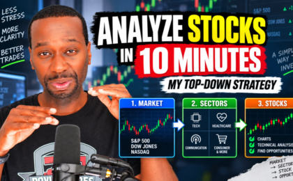 Jason Brown explaining how to analyze a stock using a 10-minute top-down approach