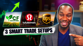 Jason Brown discussing stock analysis and options trade ideas for CF Industries, Lululemon and UPS