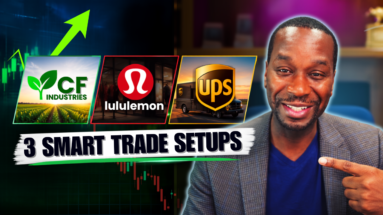 Jason Brown discussing stock analysis and options trade ideas for CF Industries, Lululemon and UPS