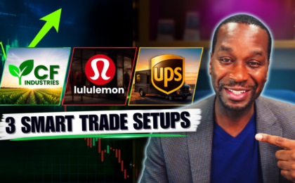 Jason Brown discussing stock analysis and options trade ideas for CF Industries, Lululemon and UPS